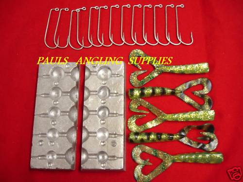 5 in 1 Ball Jig Head Mould + Hooks Tails